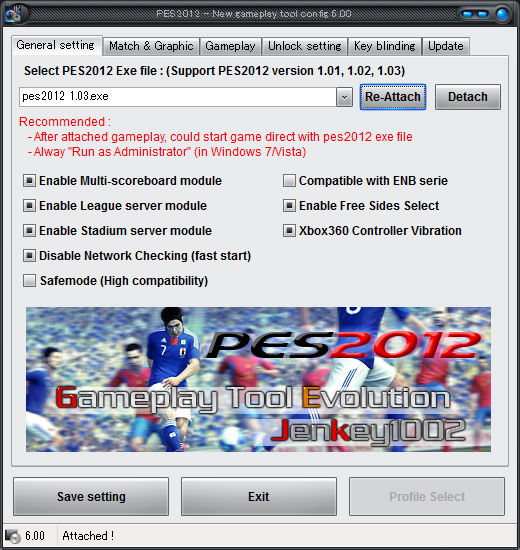 PES 2012 Gameplay Tool 6.0.0 By Jenkey1002
