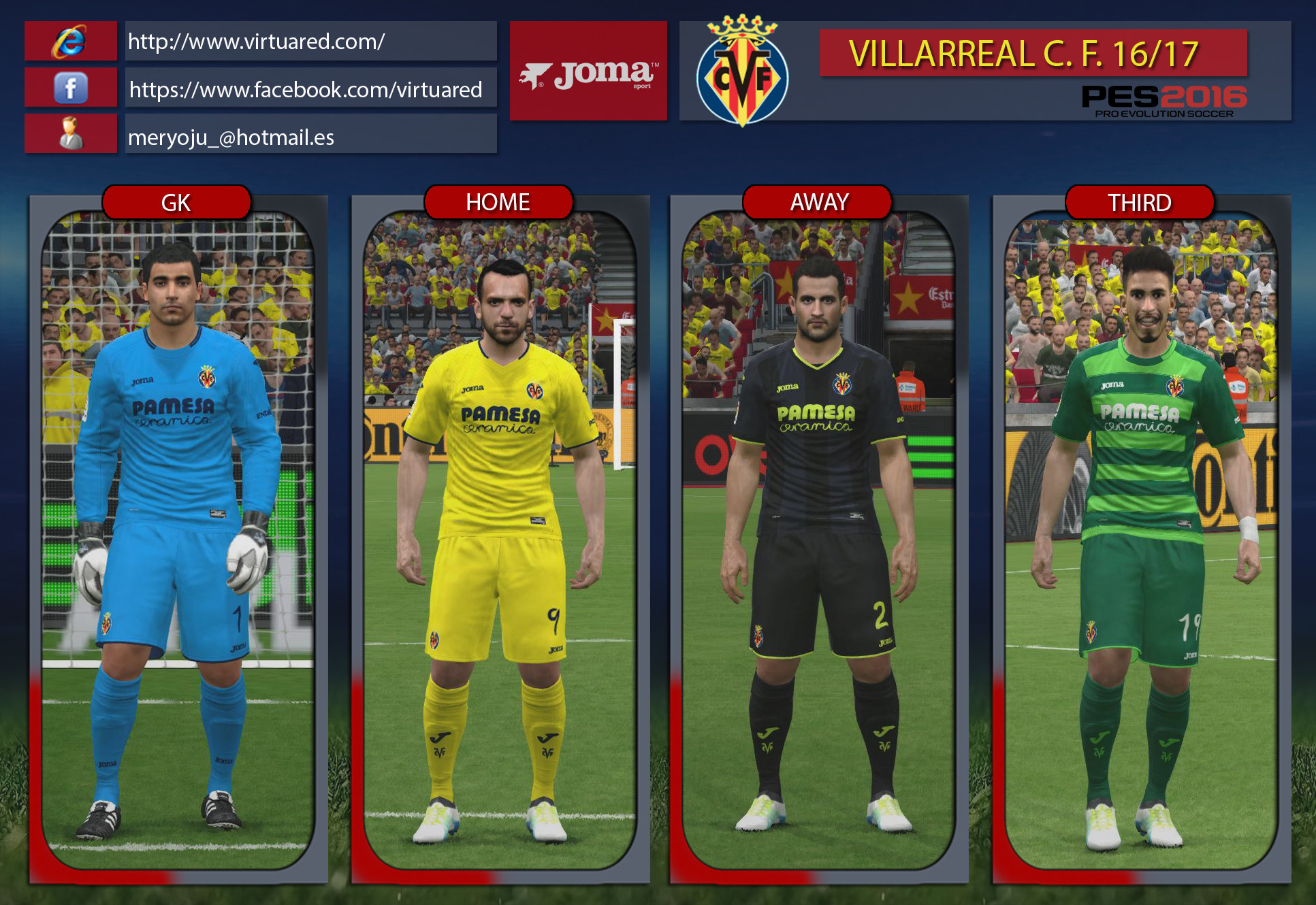 Villareal CF 16/17 kits by Meryoju