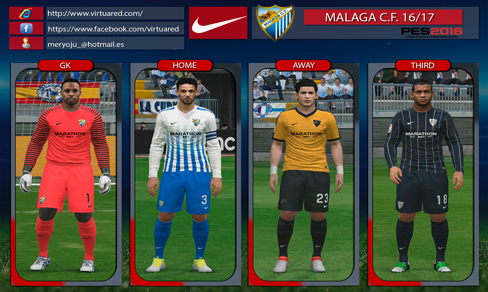 Malaga C.F. 2016/17 kits by Meryoju