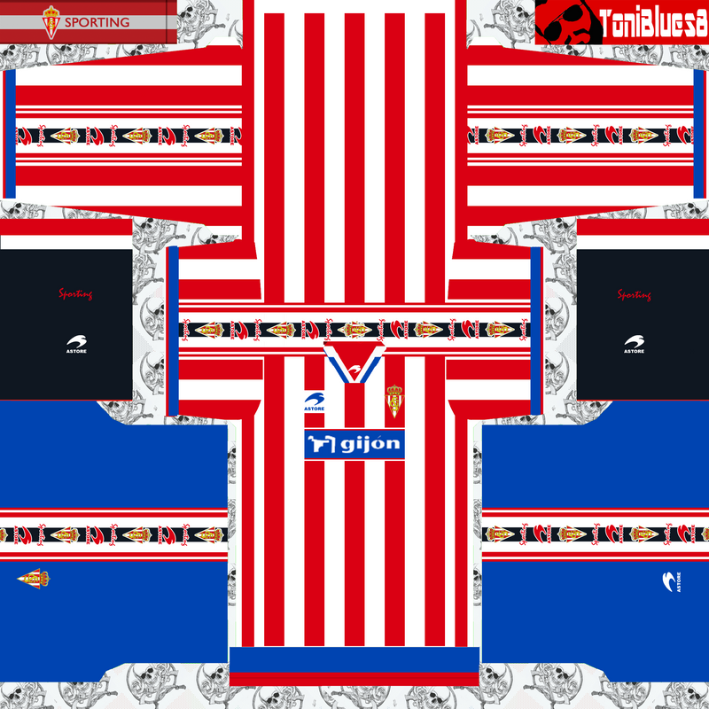 Kits retro Sporting de Gijón (1999) by Toniblues8